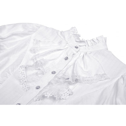 Gothic ruffle neckline blouse - White (✦ Dark In Love)