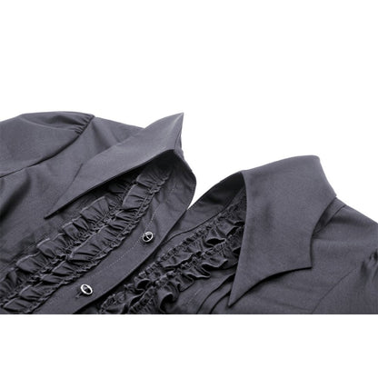 Gothic black ruffle blouse - Black (✦ Dark In Love)