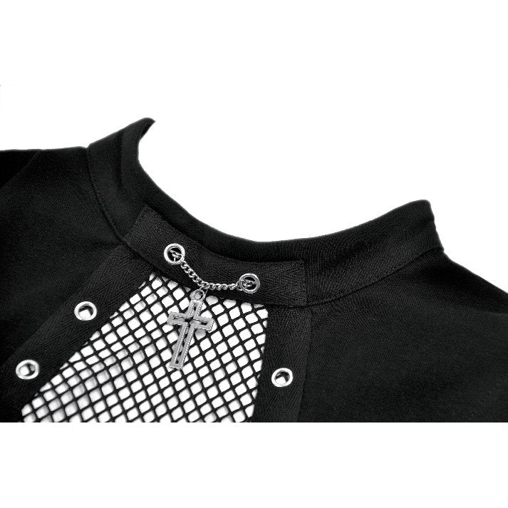 Punk Coffin Mesh Panel Top (✦ Dark In Love) TW680