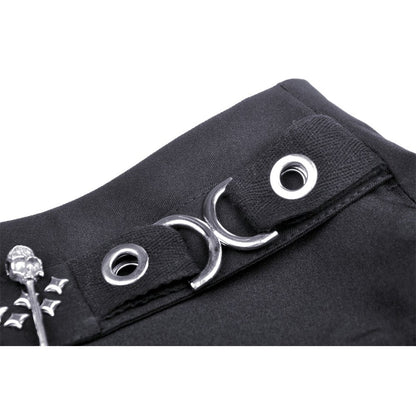 Punk mesh studded flap mini skirt (✦ Dark In Love)