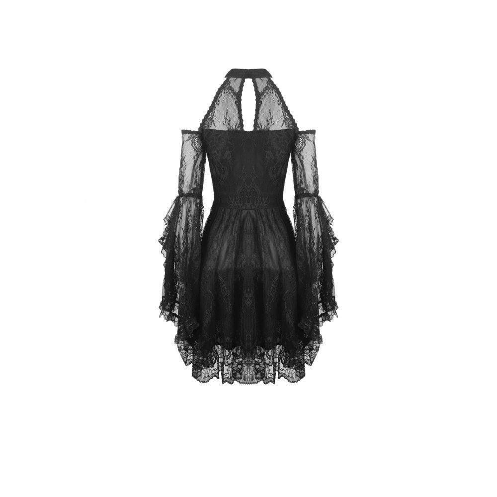 Gothic sexy halter off the shoulders lace dress (✦ Dark In Love)