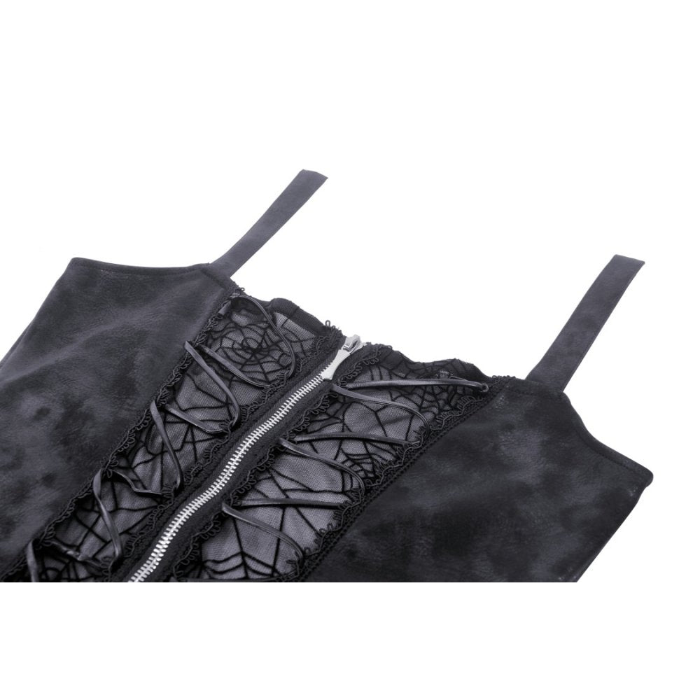 Punk spider mesh sexy see-though strap dress (✦ Dark In Love) 