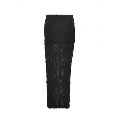 Punk sexy bare legs long shredded skirt (✦ Dark In Love)