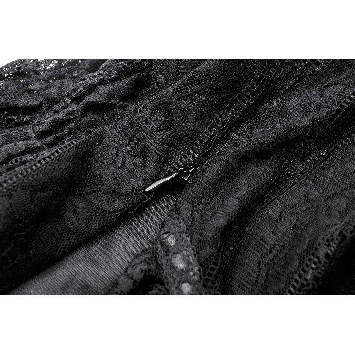 Gothic Off-Shoulder Lace Top with Floral Trim (✦ Dark In Love)