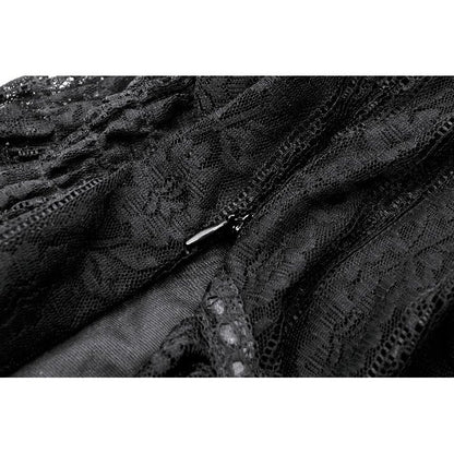 Gothic Off-Shoulder Lace Top with Floral Trim (✦ Dark In Love)