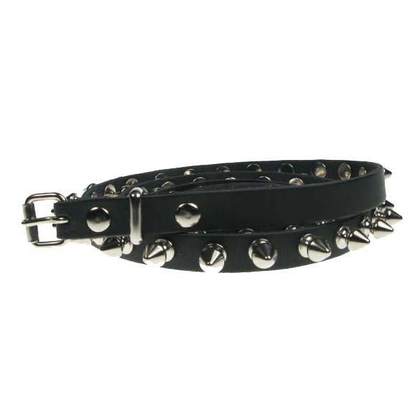 Leather Belt: 1 Row Spike Studs