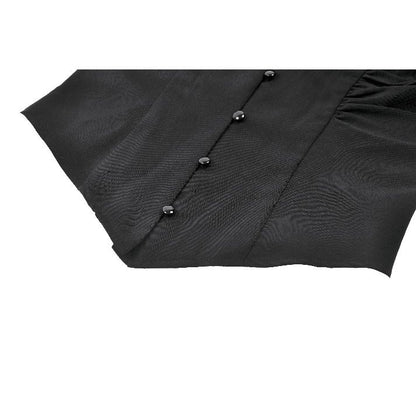 Deep V-neck gothic pleated blouse (✦ Dark In Love) IW112-1