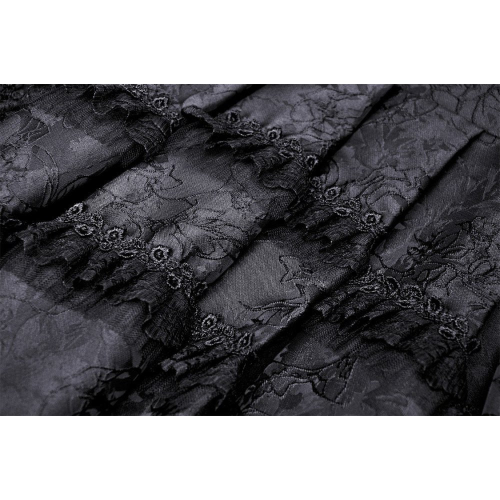 Magic girl pleated rose high low dress (✦ Dark In Love) DW678