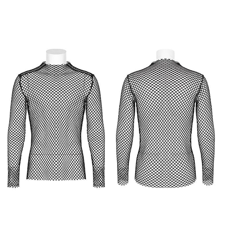 Punk Sexy Gauze Hollow Out T-Shirt (✦ Punk Rave) WT-756TCM