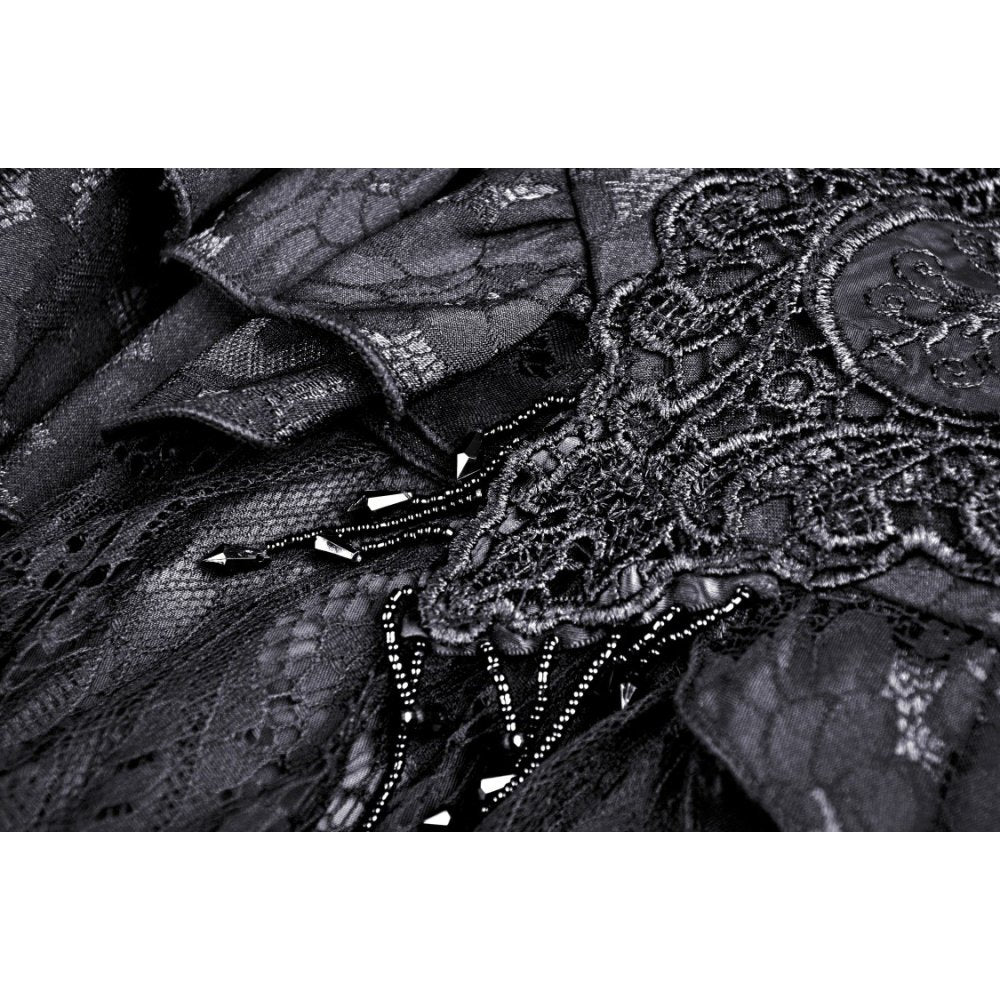 Gothic luxe court jacquard-lace empire waist skirt (✦ Dark In Love) KW202