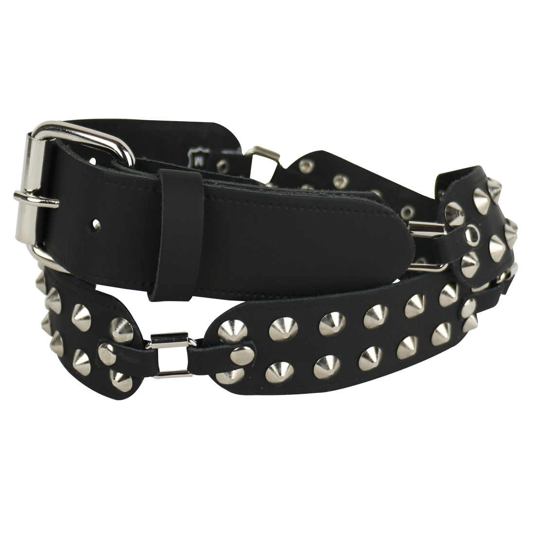 Leather Belt: 2 Row Conical Joined