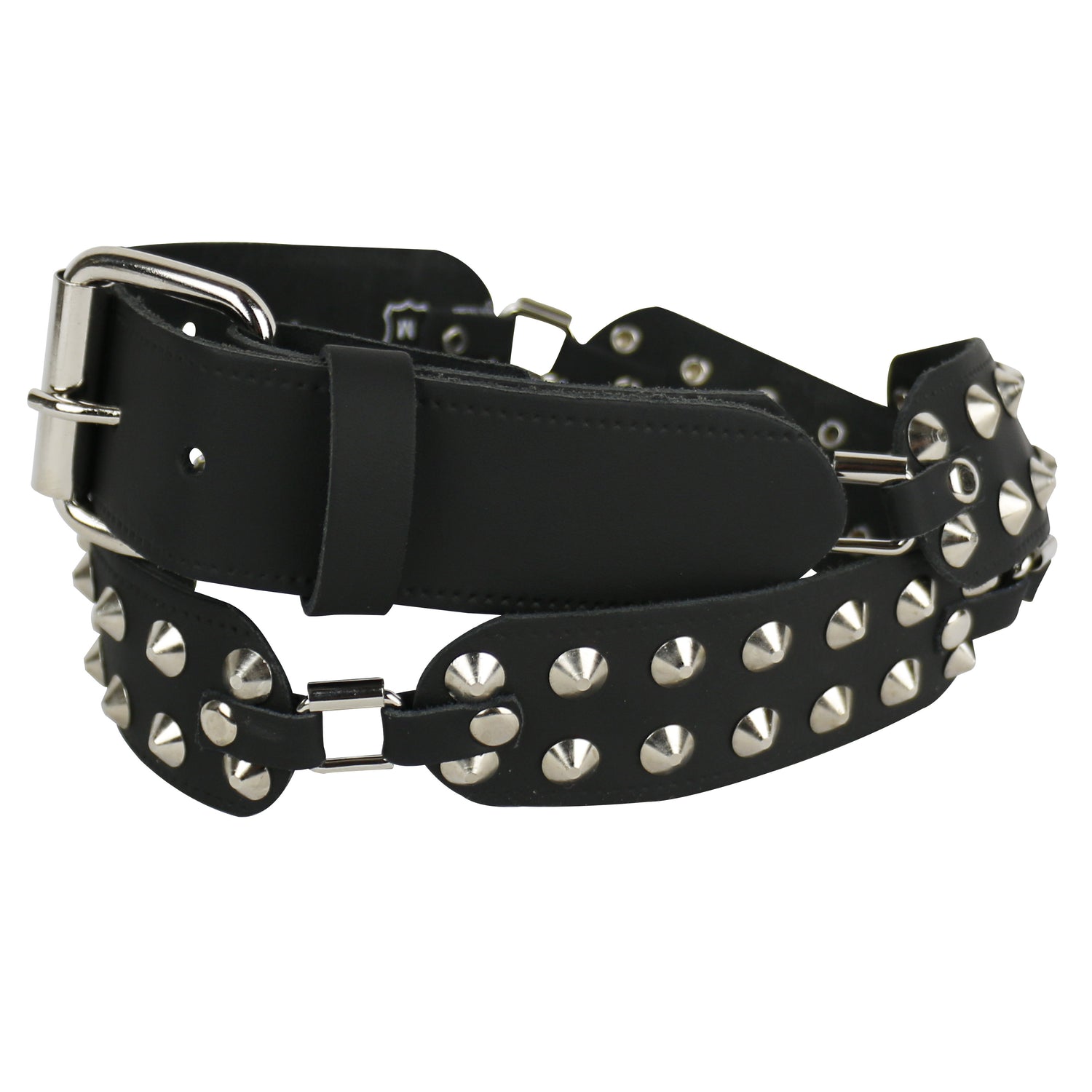 Leather Belt: 2 Row Conical Joined