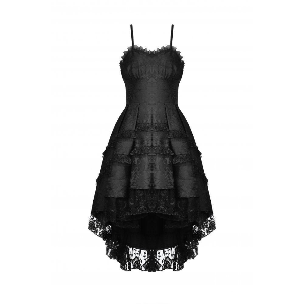 Magic girl pleated rose high low dress (✦ Dark In Love) DW678