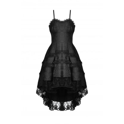 Magic girl pleated rose high low dress (✦ Dark In Love) DW678