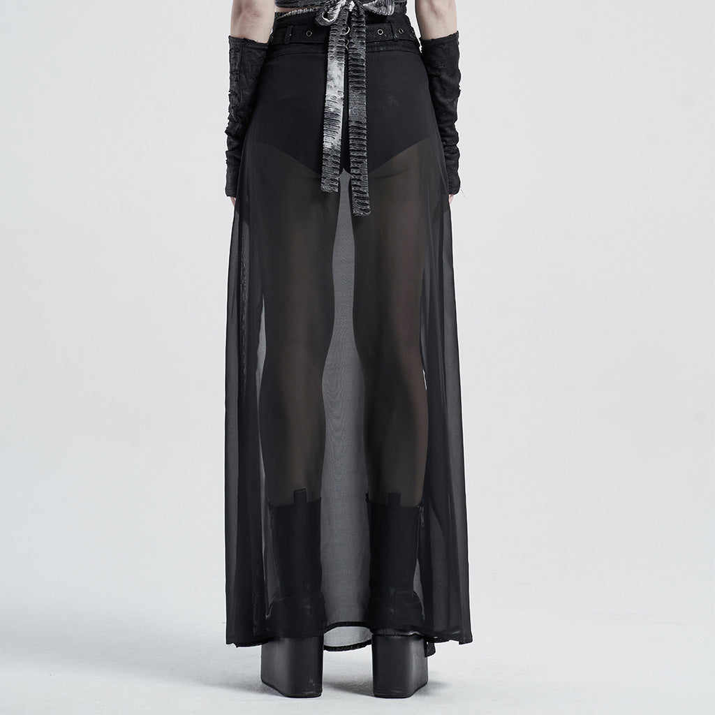 Fake two-pieces chiffon half skirt (✦ Punk Rave) WQ-494DQF