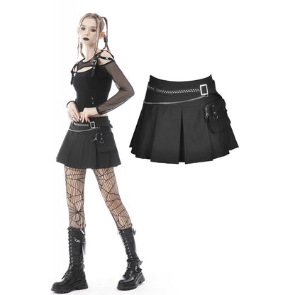 Pleated mini skirt with bag (✦ Dark In Love) KW209