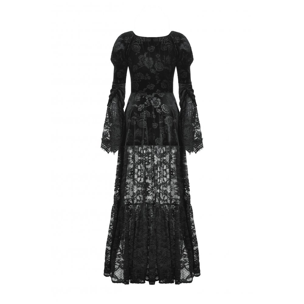 Gothic Embossed Velvet and Lace Long Outwear (✦ Dark In Love) JW273