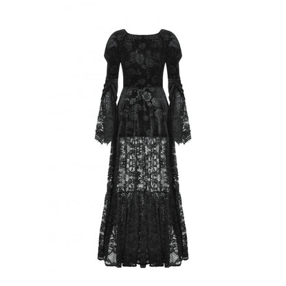 Gothic Embossed Velvet and Lace Long Outwear (✦ Dark In Love) JW273