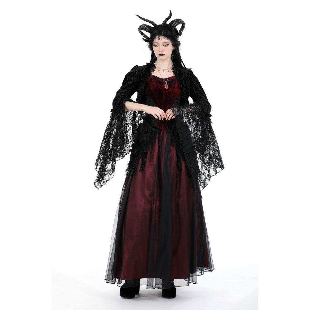 Gothic patterned velvet lace flared sleeves shrug (✦ Dark In Love) BW119