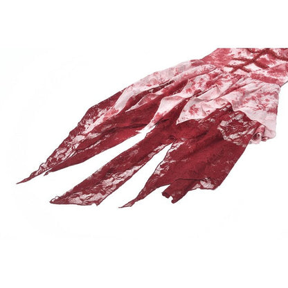Gothic Asymmetric Dress in Red-White Tie-Dye Chiffon (✦ Dark In Love) DW1182