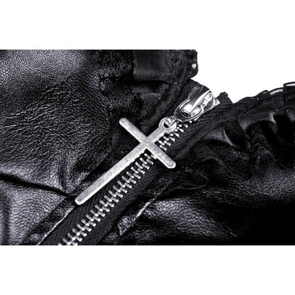 Rebel locomotive girl faux leather strap dress (✦ Dark In Love)