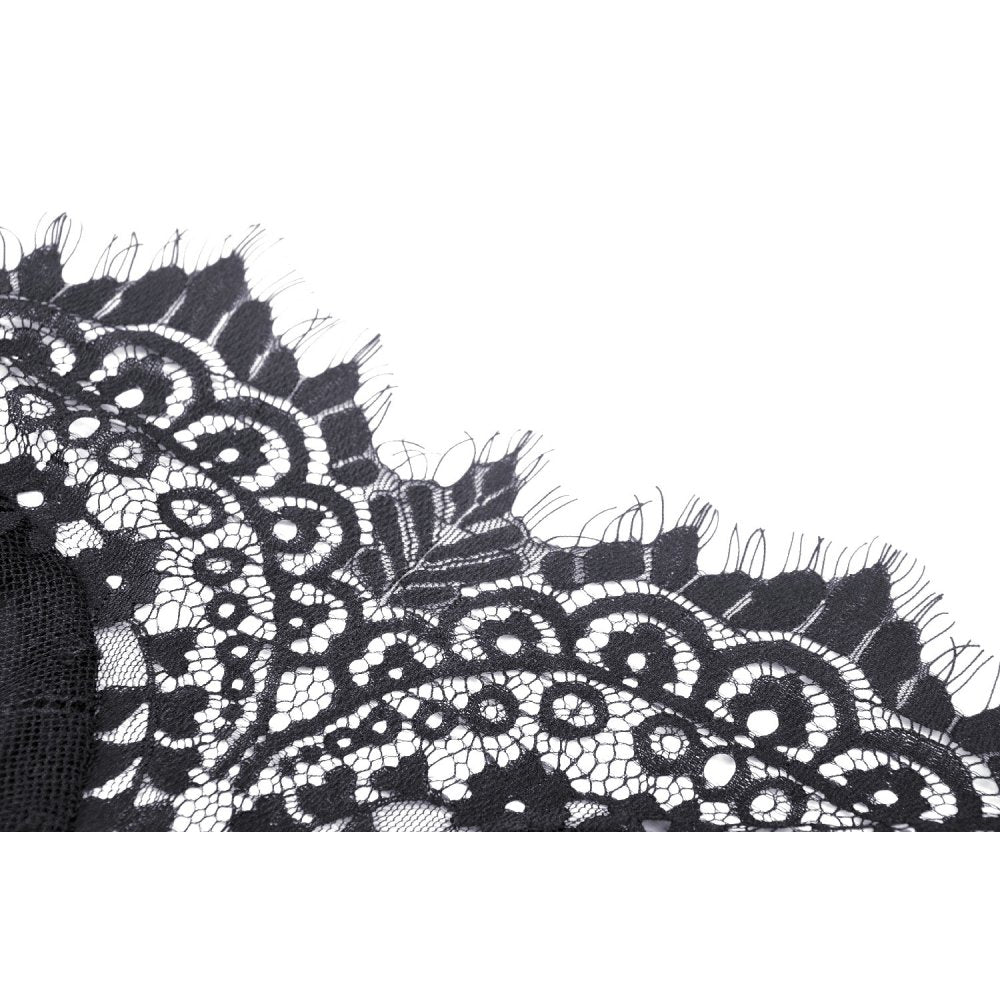 Black lace frill swallow tail mermaid dress (✦ Dark In Love) DW460