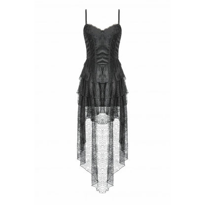 Dark Swan Layered Lace Tail Dress (✦ Dark In Love) DW1097