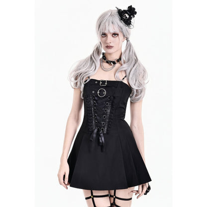 Gothic Mini Dress with Buckles (✦ Dark In Love) DW1212