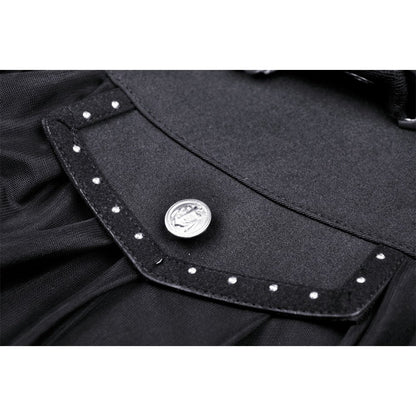 Punk mesh studded flap mini skirt (✦ Dark In Love)