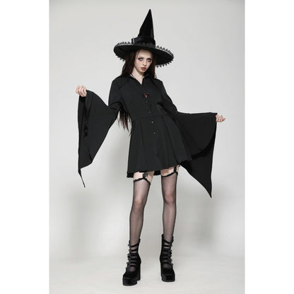 Witchy Bell-Sleeve Shirt Dress (✦ Dark In Love) DW1018
