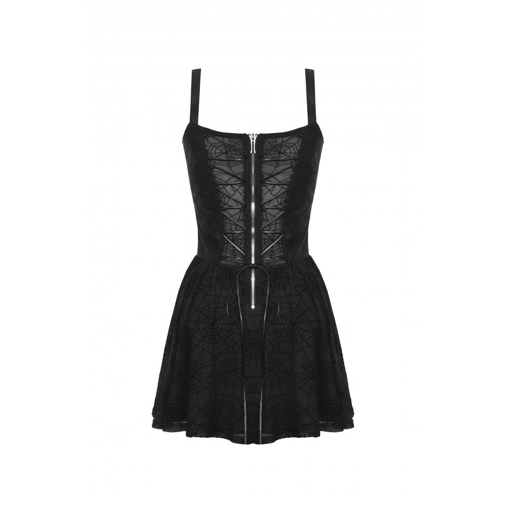 Punk spider mesh sexy see-though strap dress (✦ Dark In Love) 