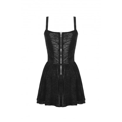 Punk spider mesh sexy see-though strap dress (✦ Dark In Love)