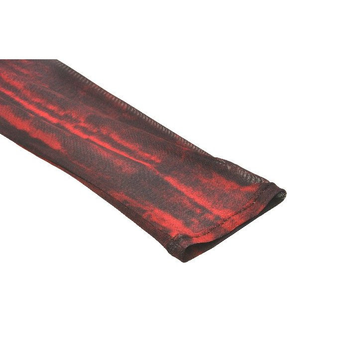 Black and Red Tie-Dye Mesh Versatile Basic Top (✦ Dark In Love) TW620