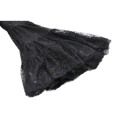 Gothic Romantic Lace Patchwork Bell-Sleeve Layered Cuff Top (✦ Dark In Love) TW607