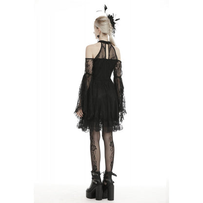 Gothic sexy halter off the shoulders lace dress (✦ Dark In Love)