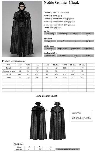 Mens Gothic Cloak (✦ Punk Rave) WY-1079DPM - ONE-OFF/Einzelstück