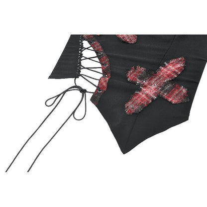 Plaid Cross Strap Top (✦ Dark In Love) TW676