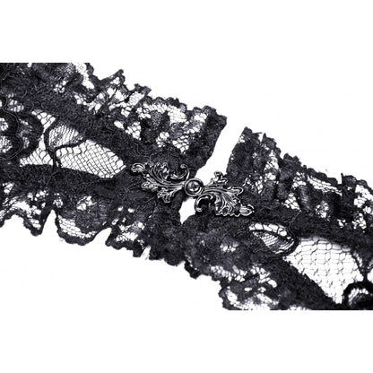 Gothic mesh bell sleeves sexy finger hook lace cape (✦ Dark In Love) BW103