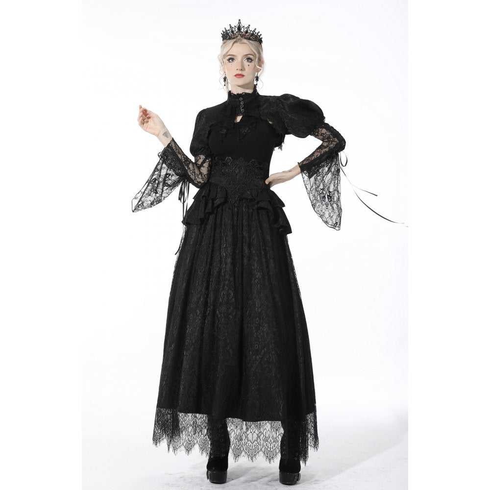 Gothic luxe court jacquard-lace empire waist skirt (✦ Dark In Love) KW202