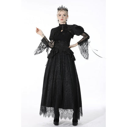 Gothic luxe court jacquard-lace empire waist skirt (✦ Dark In Love) KW202