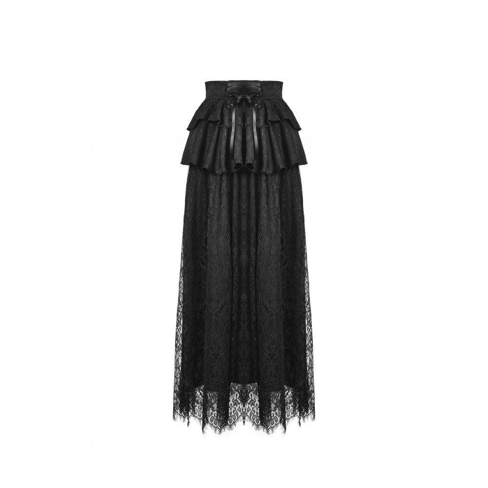 Gothic luxe court jacquard-lace empire waist skirt (✦ Dark In Love) KW202