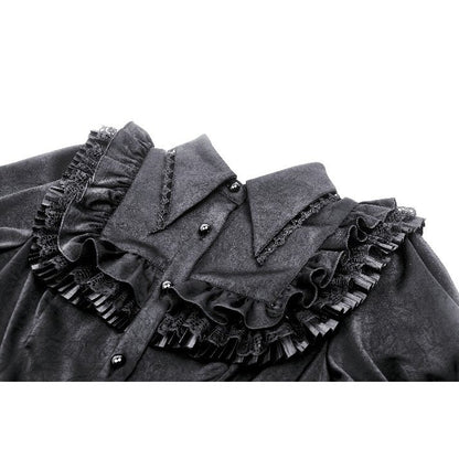 Black dolly ruffled blouse (✦ Dark In Love)