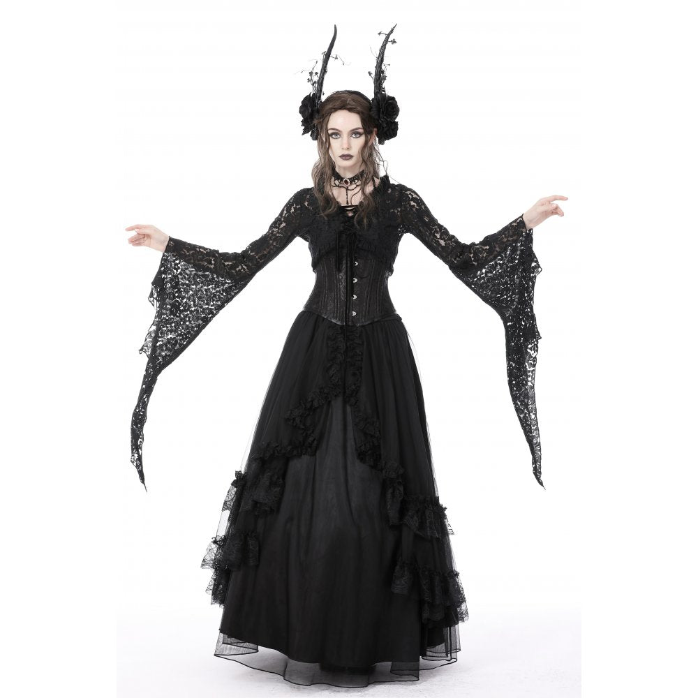 Gothic witch bell sleeves lace cape (✦ Dark In Love)