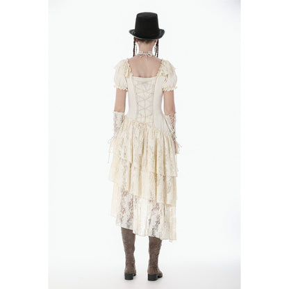 Steampunk Layered Ruffle asymmetrical Dress (✦ Dark In Love) DW1157