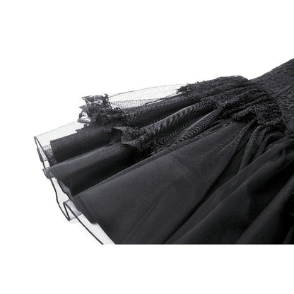 Gothic black swan tulle lace trim dress (✦ Dark In Love)