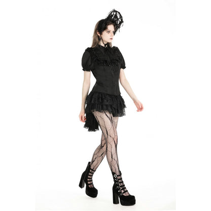 Black dolly ruffled blouse (✦ Dark In Love)