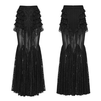 Lace Layered Long Skirt (✦ Punk Rave) WQ-938BQF
