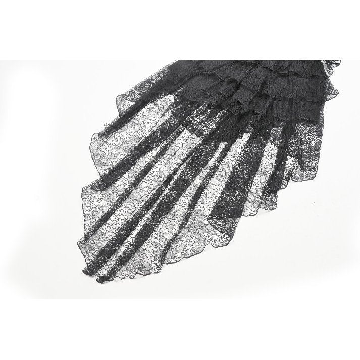 Dark Swan Layered Lace Tail Dress (✦ Dark In Love) DW1097