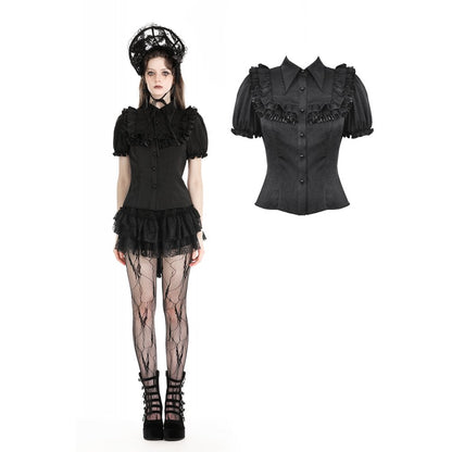 Black dolly ruffled blouse (✦ Dark In Love)