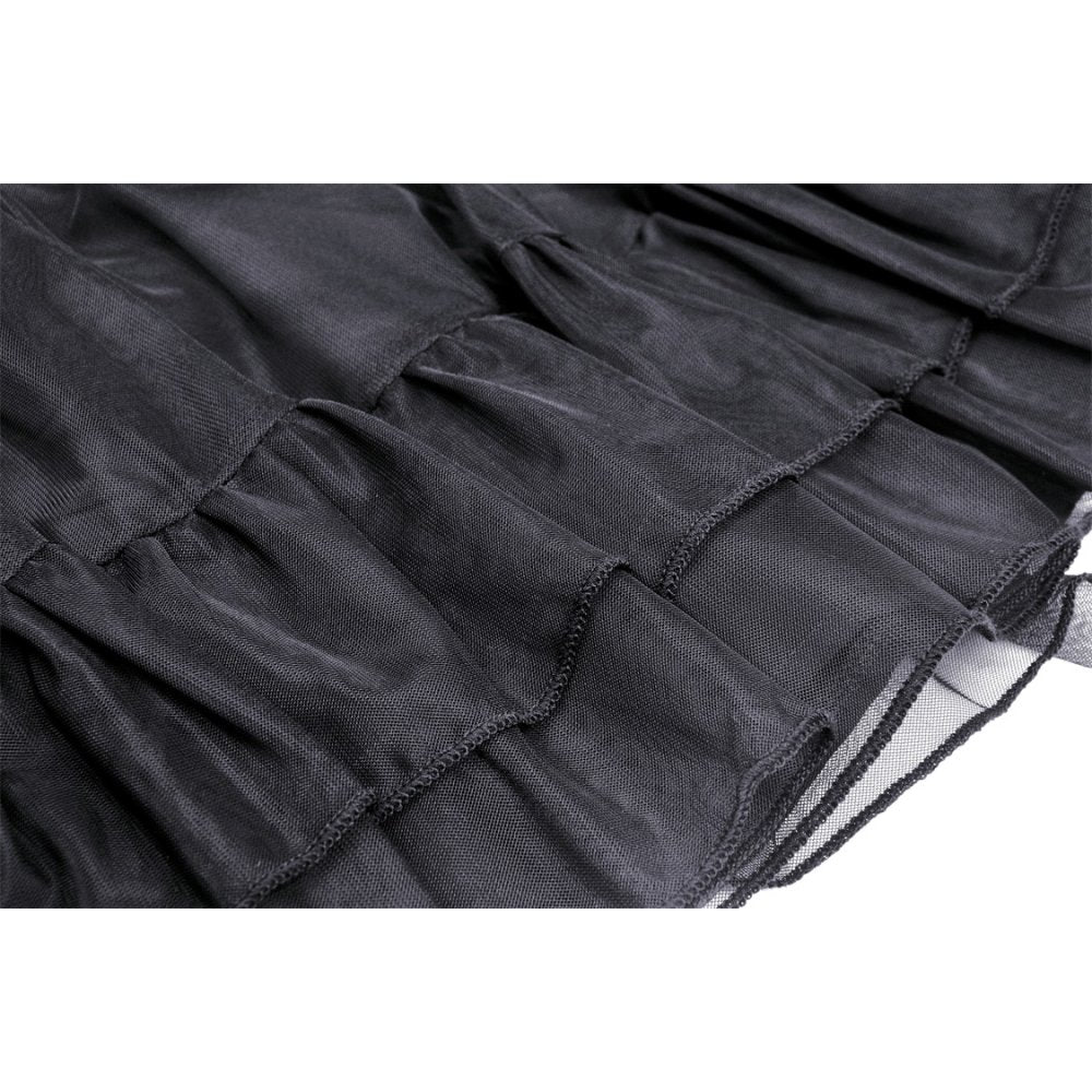 Punk mesh studded flap mini skirt (✦ Dark In Love)